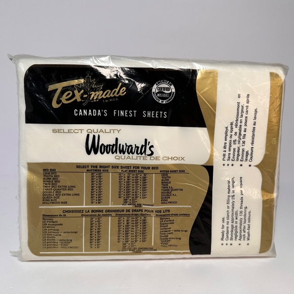 Vintage Tex-Made for Woodward’s Flat Sheet – Double Bed – New Old Stock - Picture 3 of 4